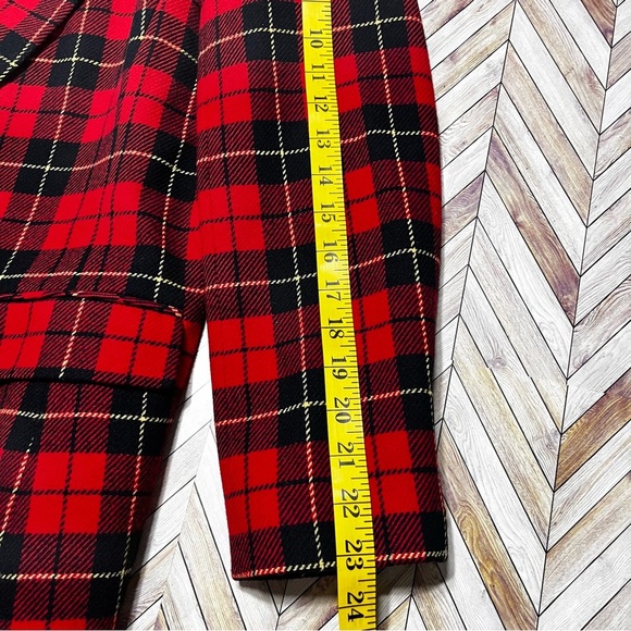 PENDLETON Red Tartan Plaid Vintage Wool
Blazer Preppy Made In USA Oversized - Picture 10 of 12